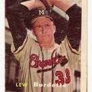 1957 Topps baseball card #208 Lew Burdette VG
