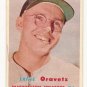 1957 Topps baseball card #179 Ernie Oravetz VG