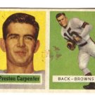 1957 Topps football card #93 Preston Carpenter VG Cleveland Browns
