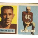 1957 Topps football card #91 Lindon Crow VG Chicago Cardinals