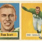 1957 Topps football card #25 Tom Scott EX Philadelphia eagles