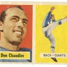 1957 Topps football card #23 Don Chandler VG New York Giants