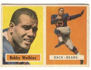 1957 Topps football card #7 Bobby Watkins Vg Chicago Bears