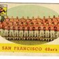 1958 Topps football card #41 San Francisco 49ers team  - good