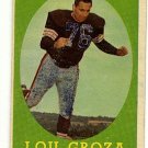 1958 Topps football card #52 Lou Groza - good (ink on front) Cleveland Browns