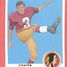 1969 Topps football card #205 Charlie Gogolak NM Washington Redskins
