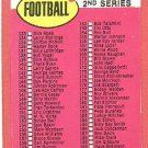 1969 Topps football card #132 (C) 2nd Series checklist EX Unmarked