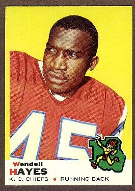 1969 Topps football card #58 Wendall Hayes EX/Nm Kansas City Chiefs