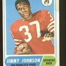 1968 Topps football card #61 Jimmy Johnson VG (small stain) San Francisco 49ers