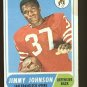 1968 Topps football card #61 Jimmy Johnson VG (small stain) San Francisco 49ers