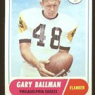 1968 Topps football card #58 Gary Ballman NM (miscut) Philadelphia Eagles