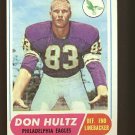 1968 Topps football card #6 (C) Don Hultz EX Philadelphia eagles