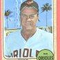 1968 Topps baseball card #513 Hank Bauer EX
