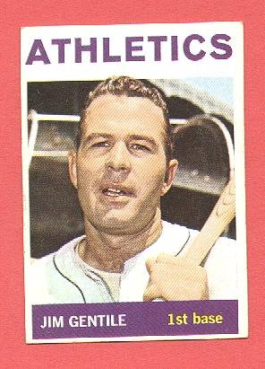 1964 Topps baseball card #196 Jim Gentile VG/EX Kansas City A's