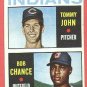 1964 Topps baseball card #146 (D) Tommy John & Bob Chance RC rookie EX Cleveland Indians