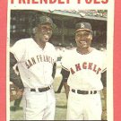 1964 Topps baseball card #41 Friendly Foes - Willie McCovey & Leon Wagner EX