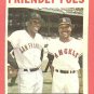 1964 Topps baseball card #41 Friendly Foes - Willie McCovey & Leon Wagner EX