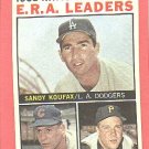 1964 Topps baseball card #1 ERA Leaders Sandy Koufax, Dick Ellsworth, Bob Friend VG