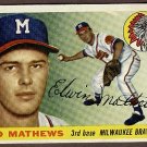 1955 Topps baseball card #155 (B) Ed Mathews EX Milwaukee Braves