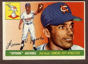1955 Topps baseball card #61 (C) Spook Jacobs EX/NM Kansas City A's