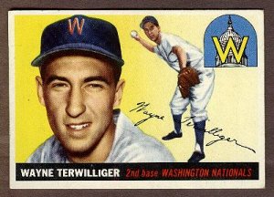 1955 Topps baseball card #34 Wayne Terwilliger VG Washington Nationals