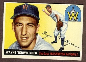 1955 Topps baseball card #34 (B) Wayne Terwilliger EX/NM Washington Nationals