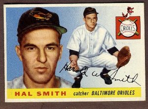 1955 Topps baseball card #8 (D) Hal Smith EX/NM Baltimore orioles