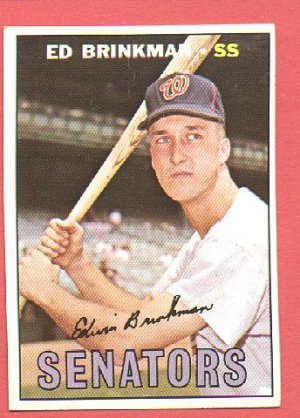 1967 Topps baseball card #311 Ed Brinkman Vg (light crease) Washington Senators