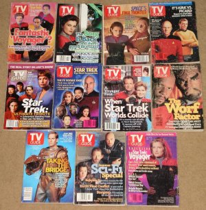 11 diff Star Trek/Science Fiction TV Guide magazine Next Generation, Deep Space Nine, Voyager, more!