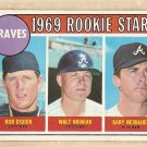 1969 Topps baseball card #611 Bob Didier, Walt Hriniak, Gary Neibauer Rookies EX Atlanta Braves