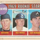 1969 Topps baseball card #611 (B) Bob Didier, Walt Hriniak, Gary Neibauer Rookies EX Atlanta Braves