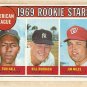 1969 Topps baseball card #658 Tom Hall, Bill Burbach, Jim Miles RC rookies EX