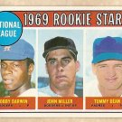 1969 Topps baseball card #641 Bobby Darwin, John Miller, Tommy Dean RC rookies EX
