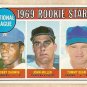 1969 Topps baseball card #641 Bobby Darwin, John Miller, Tommy Dean RC rookies EX