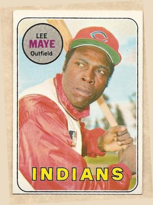 1969 Topps baseball card #595 Lee Maye EX Cleveland Indians