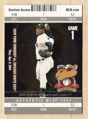 2004 Fleer Authentix baseball card #139 Jose Contreras NM/M