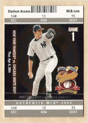 2004 Fleer Authentix baseball card #135 Mike Mussina NM/M
