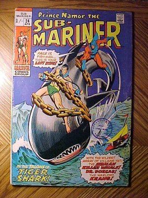 Marvel Comics Sub-Mariner #24 VG w/ Tiger-shark