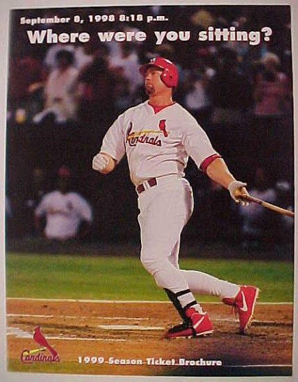 1999 St. Louis Cardinals baseball Season Ticket information folder brochure NM, Mark McGwire