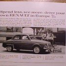 Magazine print ad - 1959 Renault automobiles (40 mpg!)