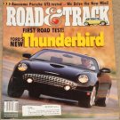 Road & Track magazine August 2001, New Ford Thunderbird, Porsche GT2, New BMW Mini