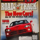 Road & Track magazine November 2002 Ferrari 360 Modena, 360 Challenge, 360 GT, Honda Pilot