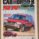 Car & Driver magazine July 2000 SUV's! Ford Escape, Oldsmobile Bravada, Volvo V70 T5