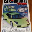 Car & Driver magazine December 2001 Ferrari FX, Maserati Spyder, Lamborghini Murcielago