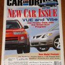 Car & Driver magazine October 2001 Audi A4, Saturn Vue & Vibe, Kia Sedona, Toyota Matrix