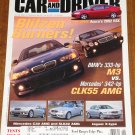 Car & Driver magazine June 2001 Acura RSX, BMW M3, Mercedes Benz CLK55 AMG, Ford Ranger