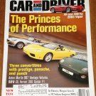 Car & Driver magazine April 2001 Aston Martin DB7 Vantage Volante, BMW Z8, Ferrari 360 Spider F1