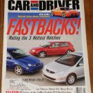 Car & Driver magazine March 2002 Detroit auto show, Honda Civic Si, Hyundai Tiburon, Range Rover