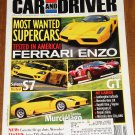 Car & Driver magazine July 2003 Ferrari Enzo, Saleen S7, Ford GT, Lambo Murcielago
