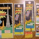 6 Old (1970's?) Thunder Bomb & Red Rat firecracker package labels, excellent condition